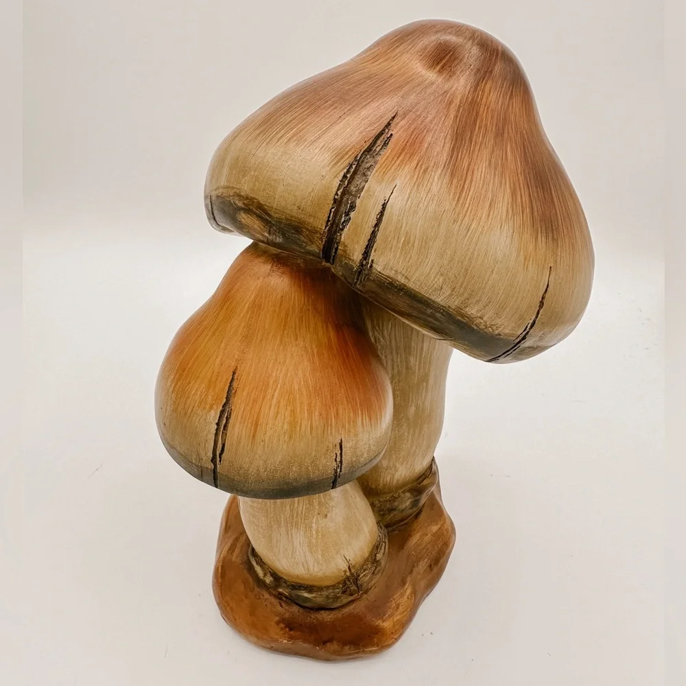 VINTAGE Faux Wood Mushroom Decor | Trending Earthy Interior Tabletop Shelf